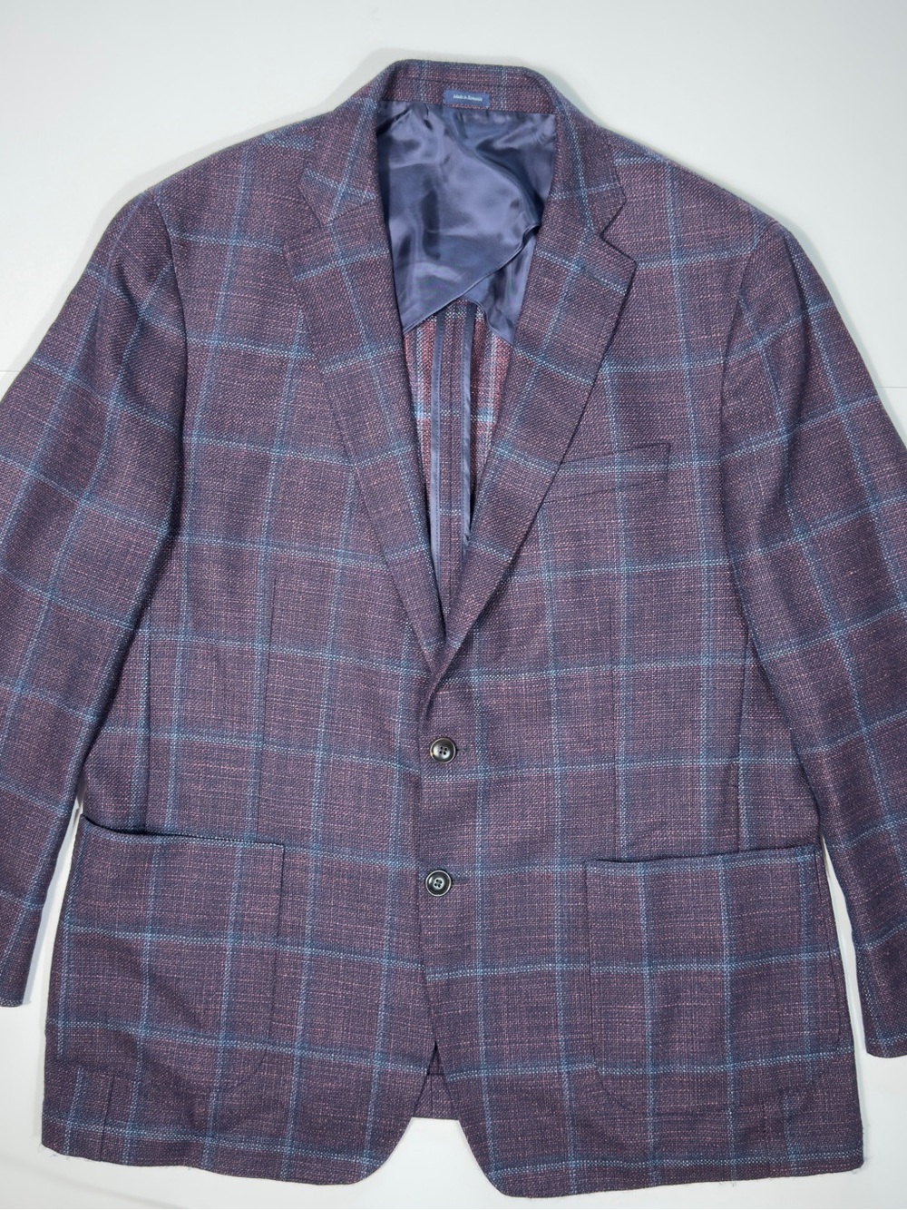Peter Millar Men's Crown Crafted Plaid Sport Coat Blazer SZ 46 R Wool Silk